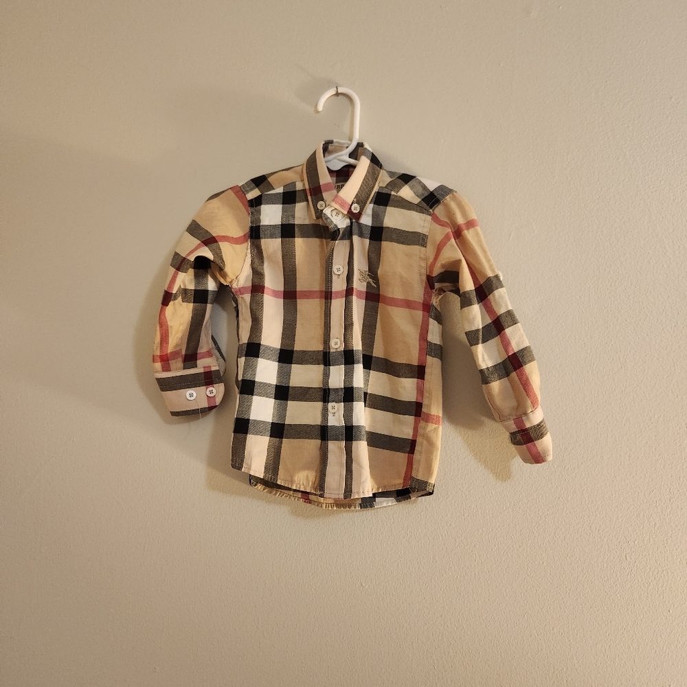 Burberry Classic Beige and Red Checkered Fabric